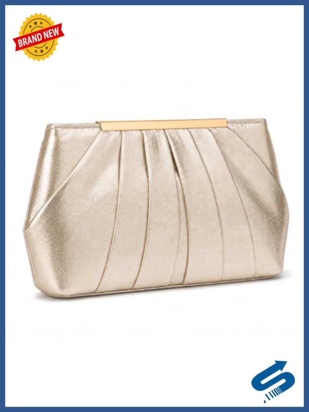 Satin Evening Clutch Pleated Detachable Chain Crossbody Bag